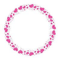 Hand drawn hearts border and frame on white background vector