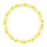 Hand drawn hearts border and frame on white background vector