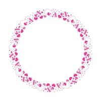 Hand drawn hearts border and frame on white background vector