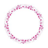 Hand drawn hearts border and frame on white background vector