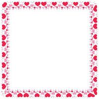 Hand drawn hearts border and frame on white background vector