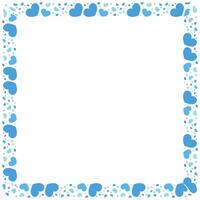 Hand drawn hearts border and frame on white background vector