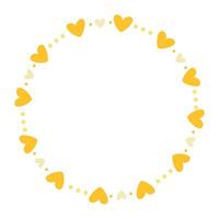 Hand drawn hearts border and frame on white background vector