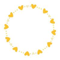 Hand drawn hearts border and frame on white background vector