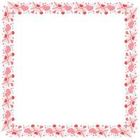 Hand drawn hearts border and frame on white background vector