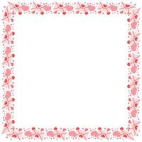 Hand drawn hearts border and frame on white background vector