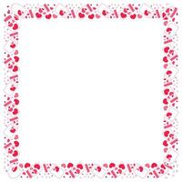 Hand drawn hearts border and frame on white background vector