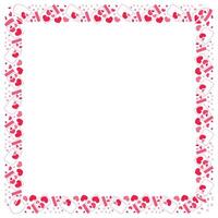 Hand drawn hearts border and frame on white background vector