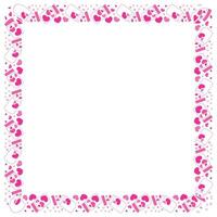 Hand drawn hearts border and frame on white background vector