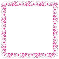 Hand drawn hearts border and frame on white background vector