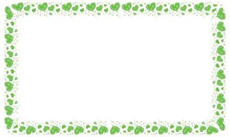 Hand drawn hearts border and frame on white background vector