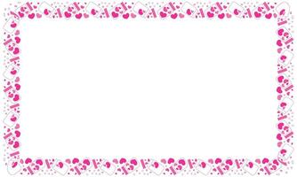 Hand drawn hearts border and frame on white background vector