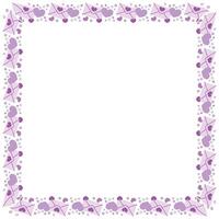 Hand drawn hearts border and frame on white background vector