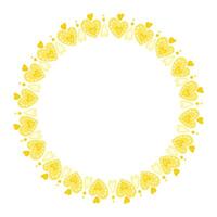 Hand drawn hearts border and frame on white background vector