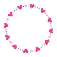 Hand drawn hearts border and frame on white background vector