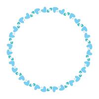Hand drawn hearts border and frame on white background vector