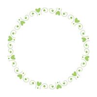 Hand drawn hearts border and frame on white background vector