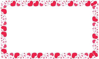 Hand drawn hearts border and frame on white background vector