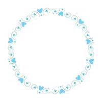 Hand drawn hearts border and frame on white background vector
