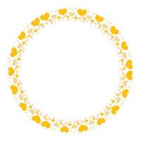 Hand drawn hearts border and frame on white background vector