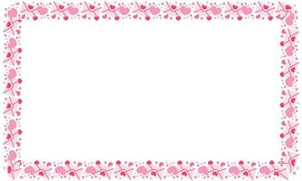 Hand drawn hearts border and frame on white background vector