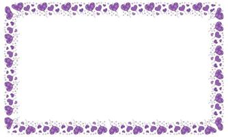 Hand drawn hearts border and frame on white background vector