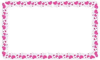 Hand drawn hearts border and frame on white background vector