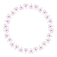 Hand drawn hearts border and frame on white background vector