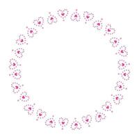 Hand drawn hearts border and frame on white background vector