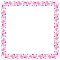 Hand drawn hearts border and frame on white background vector