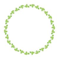 Hand drawn hearts border and frame on white background vector