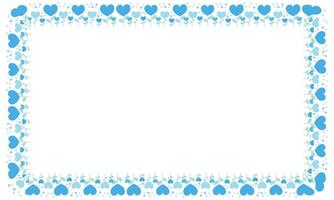 Hand drawn hearts border and frame on white background vector