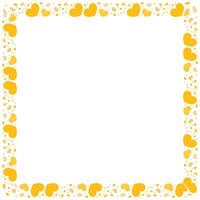 Hand drawn hearts border and frame on white background vector