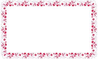 Hand drawn hearts border and frame on white background vector