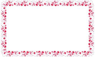 Hand drawn hearts border and frame on white background vector