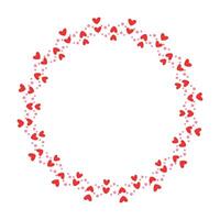 Hand drawn hearts border and frame on white background vector