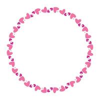 Hand drawn hearts border and frame on white background vector