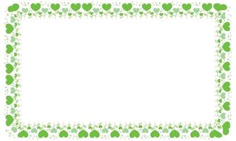 Hand drawn hearts border and frame on white background vector