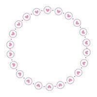 Hand drawn hearts border and frame on white background vector