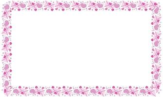 Hand drawn hearts border and frame on white background vector