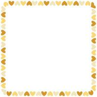 Hand drawn hearts border and frame on white background vector