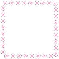 Hand drawn hearts border and frame on white background vector