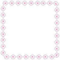 Hand drawn hearts border and frame on white background vector