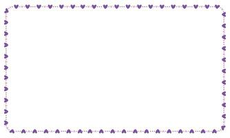 Hand drawn hearts border and frame on white background vector