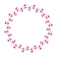 Hand drawn hearts border and frame on white background vector