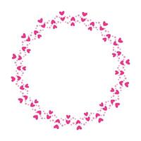 Hand drawn hearts border and frame on white background vector