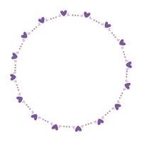 Hand drawn hearts border and frame on white background vector