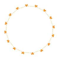 Hand drawn hearts border and frame on white background vector