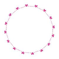 Hand drawn hearts border and frame on white background vector