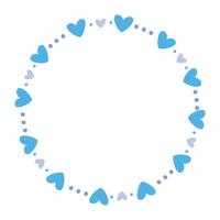 Hand drawn hearts border and frame on white background vector